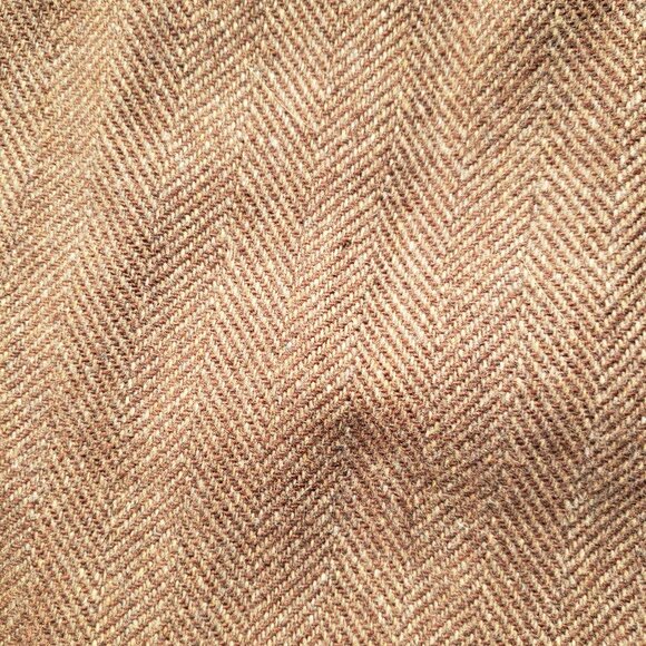 Vintage Eddie Bauer 100% Wool Herringbone Pants Trousers Brown 34x28 Suspenders - Picture 7 of 10